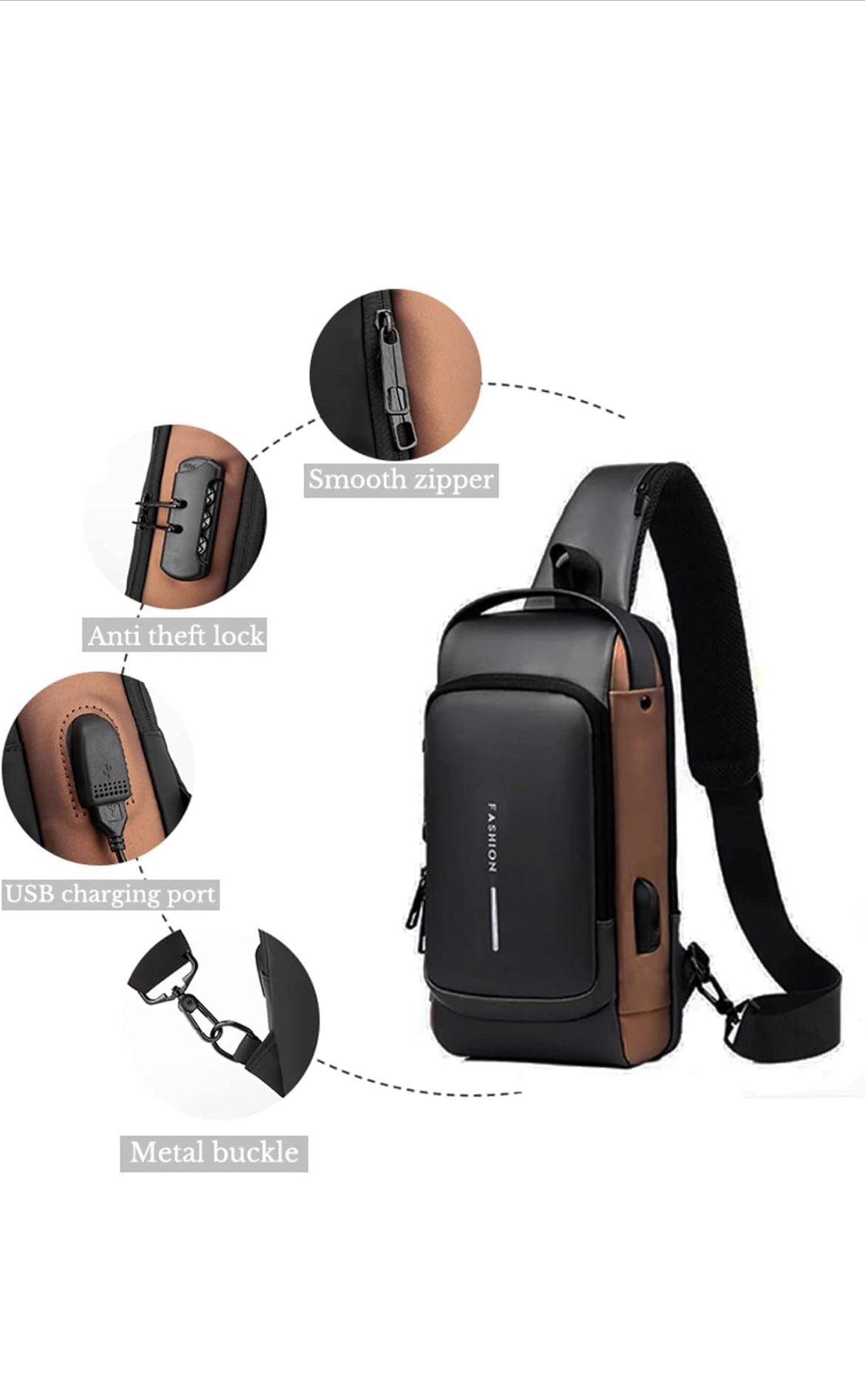 CrossBody Sling Bag For Men And Women Anti-Theft Fashion